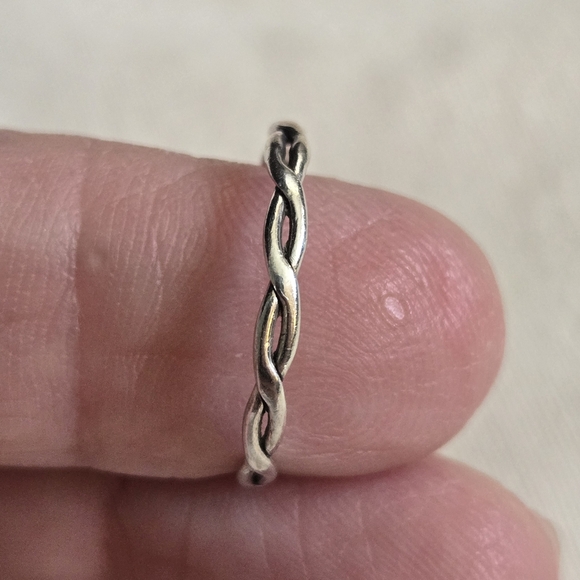 Sterling Silver Twisted Band Stack Ring Size 8.5 - Picture 2 of 4